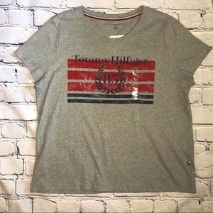 Tommy Hilfiger Red Blue Gray T Shirt - Size XL